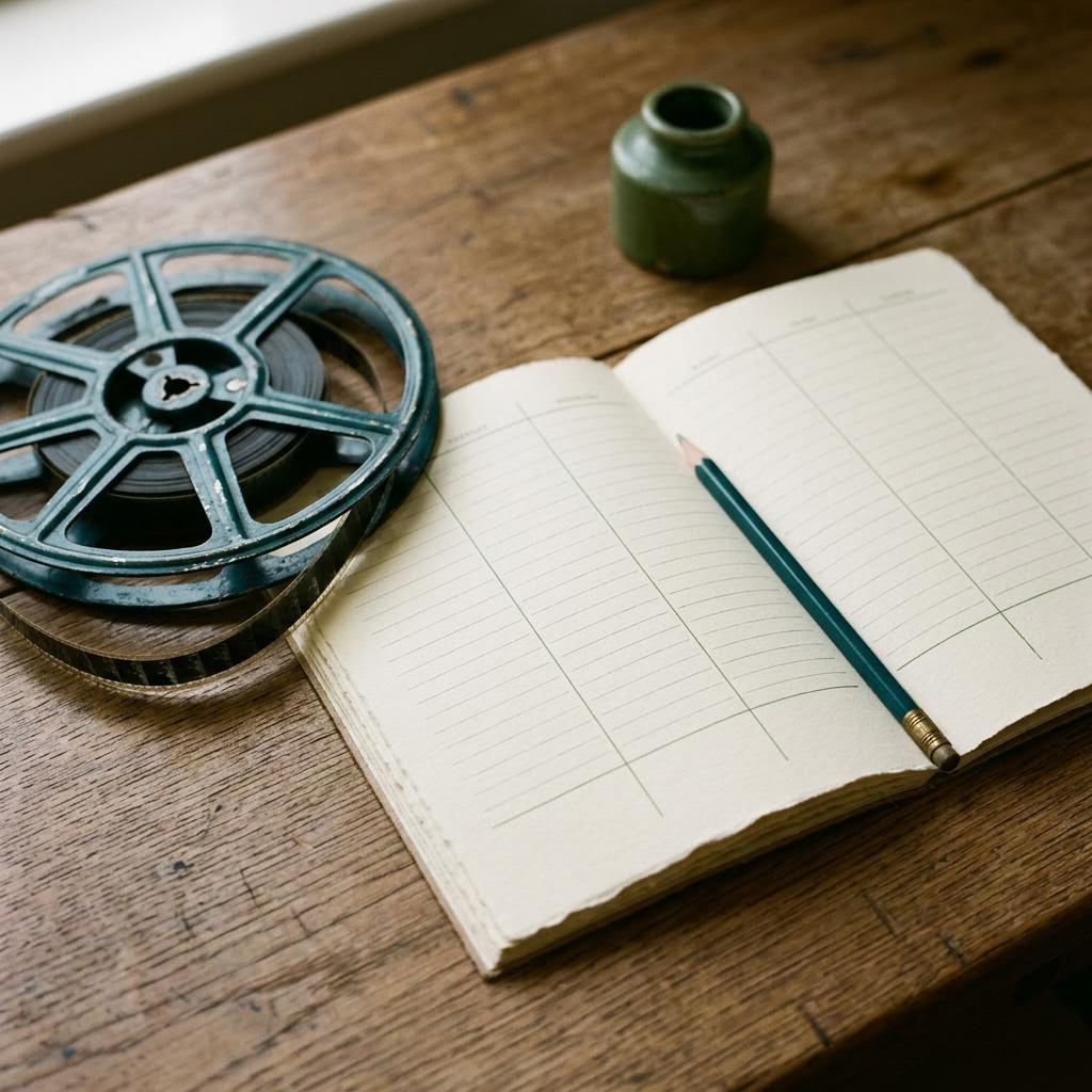Paper planner representing a series viewing schedule